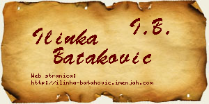 Ilinka Bataković vizit kartica